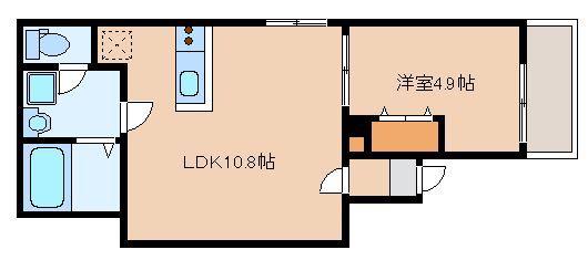 リテラ大楠ウーノ(1LDK/2階)の間取り写真