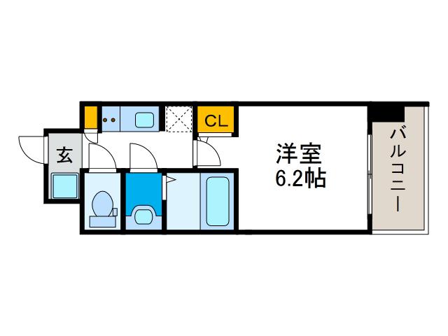 スプランディッド難波II(1K/2階)の間取り写真