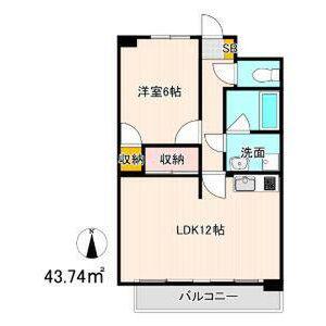 グリーンヒル岡弥(2DK/3階)の間取り写真