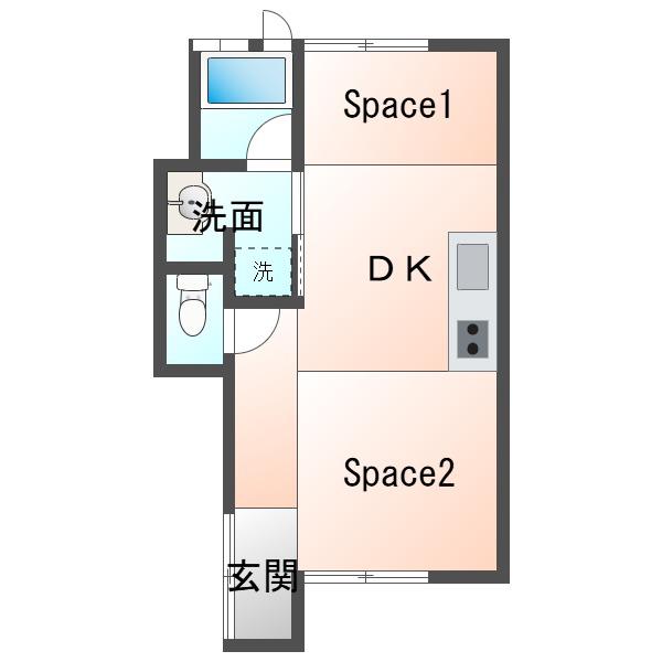 FOR NEST 旭が丘(ワンルーム/2階)の間取り写真