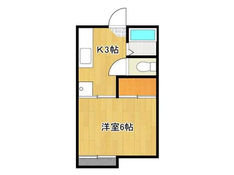 コーポタンザワA棟(1K/2階)の間取り写真
