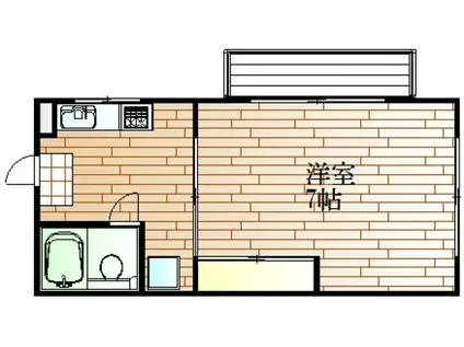 コーポ・オークC棟(1DK/2階)の間取り写真