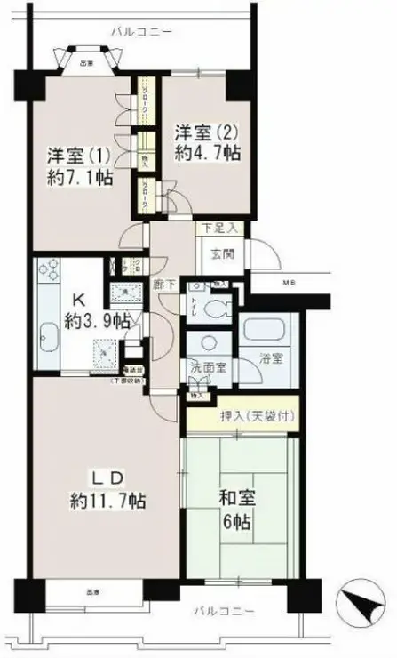 パーク・ハイム用賀南 2階階 間取り