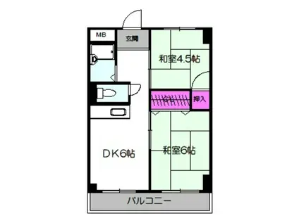 センチュリー鶴見(2DK/3階)の間取り写真