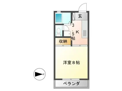 ペンギンズ マンション(1K/2階)の間取り写真