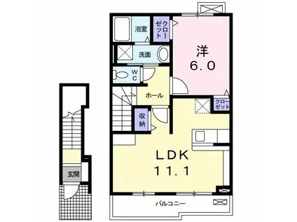プリマベーラ A(1LDK/2階)の間取り写真