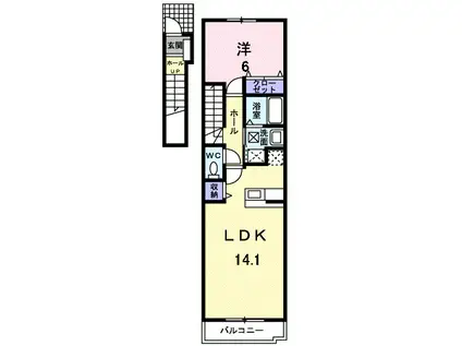 サンリットスクエアーS.K(1LDK/2階)の間取り写真
