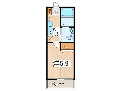 AKIRAGARDENI(1K/1階)の間取り写真