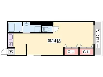 FELICE手柄(ワンルーム/4階)の間取り写真