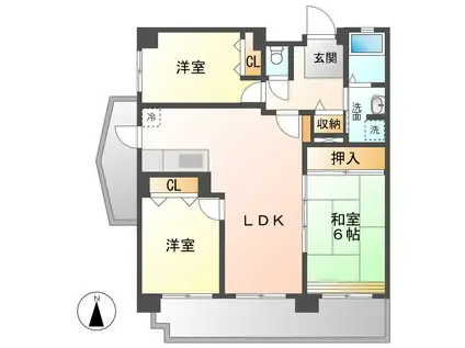 セントラル滝の水(3LDK/6階)の間取り写真