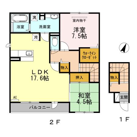 清風・光風 清風(2LDK/2階)の間取り写真
