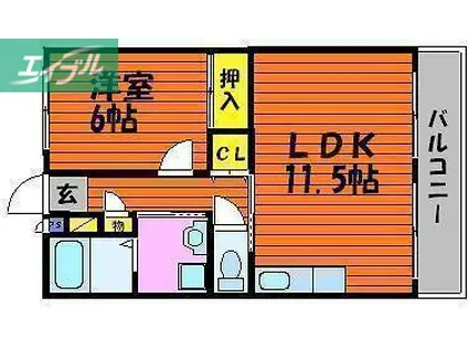 グランパ(1LDK/2階)の間取り写真