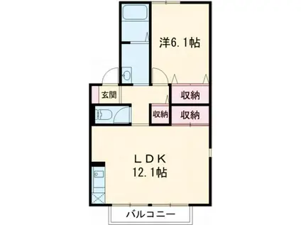 グランシャリオ(1LDK/2階)の間取り写真