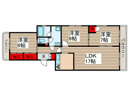 アイエムハイツ東中山(3LDK/2階)の間取り写真
