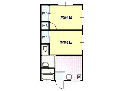 新和ハイツ(2DK/1階)の間取り写真