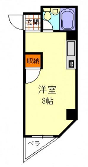下野ビル(ワンルーム/3階)の間取り写真