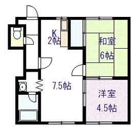 パル510(2LDK/2階)の間取り写真