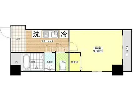 フェリチタ越谷駅前(1K/8階)の間取り写真