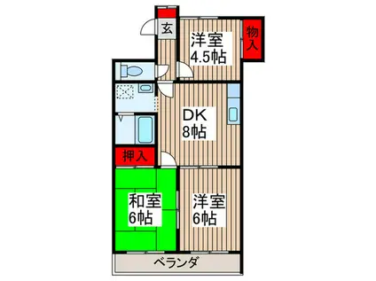 バロワール西上尾2(3DK/1階)の間取り写真