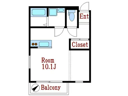 HERB GARDEN HOUSE(ワンルーム/1階)の間取り写真