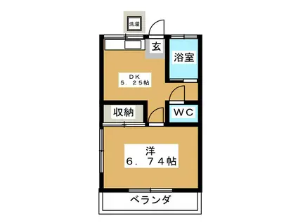 尾崎コーポ(1DK/2階)の間取り写真