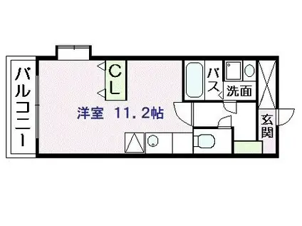 ピサンリ(ワンルーム/2階)の間取り写真