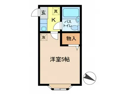 フレンドリー金町(1K/2階)の間取り写真