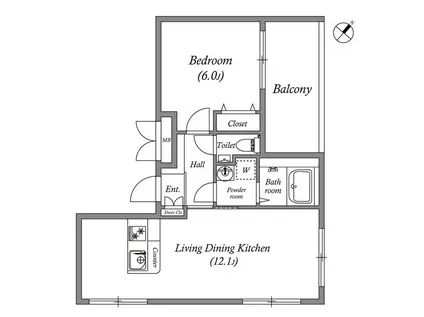 LEGALAND都立大学II(1LDK/4階)の間取り写真