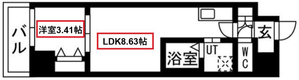 アーバンパーク新大阪(1LDK/5階)の間取り写真