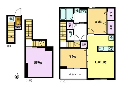 プレドゥパルク(2SLDK/2階)の間取り写真