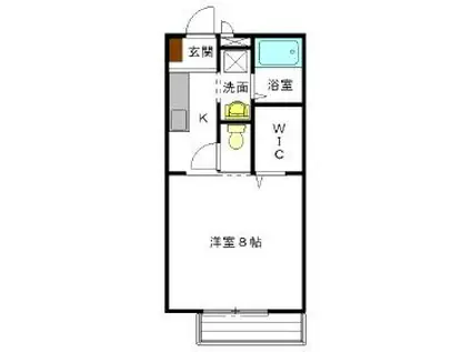 ドミール寿(1K/2階)の間取り写真