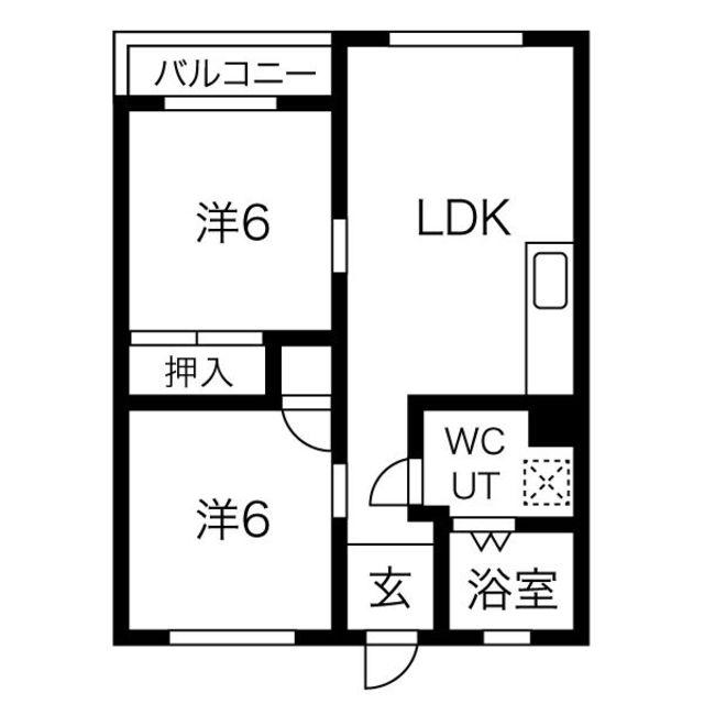 新石生マンション(2LDK/3階)の間取り写真