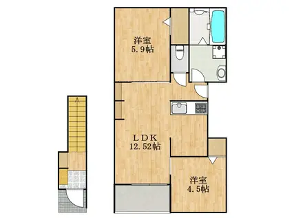 AFC RESIDENCE 豊川伊奈(2LDK/2階)の間取り写真