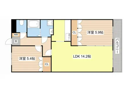 サンクレールIII(2LDK/3階)の間取り写真