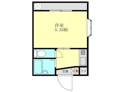キャピタル5(1K/2階)の間取り写真