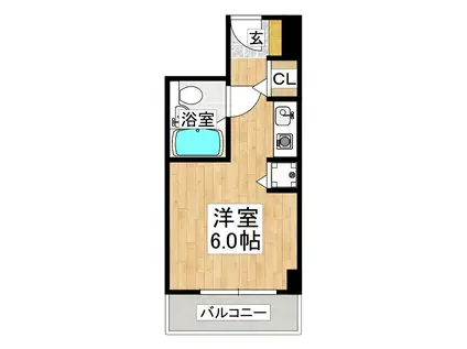 学園西カレッジハイツ(ワンルーム/4階)の間取り写真