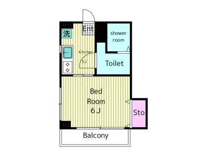 カウニスハイツ(1DK/1階)の間取り写真