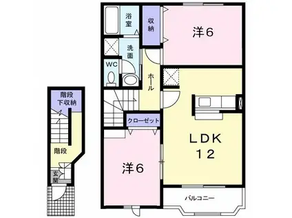 セレブレイトII(2LDK/2階)の間取り写真