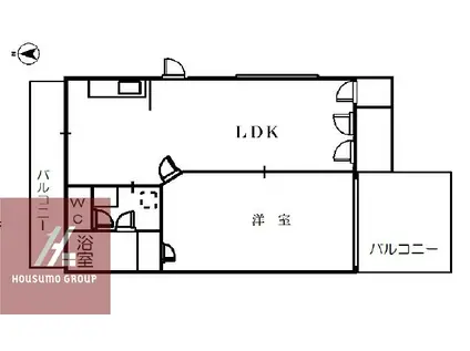 第3難波マンション(1LDK/2階)の間取り写真