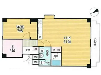 ロイヤルアークI(1SLDK/2階)の間取り写真