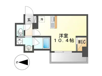 ハーモニーレジデンス名古屋 イースト(ワンルーム/2階)の間取り写真