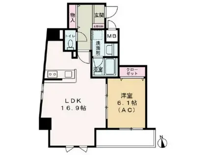 COMO PALACIO 日暮里(1LDK/5階)の間取り写真