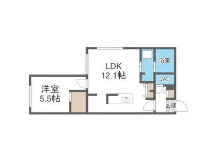 GLOIRE GA-S8W12MS(1LDK/3階)の間取り写真