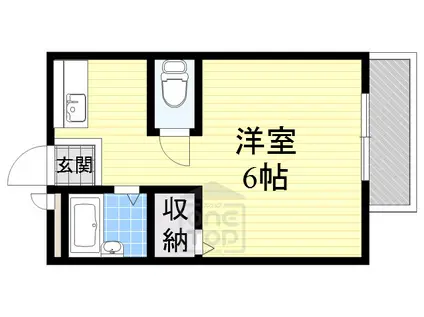 カメリアハイツ(1K/2階)の間取り写真