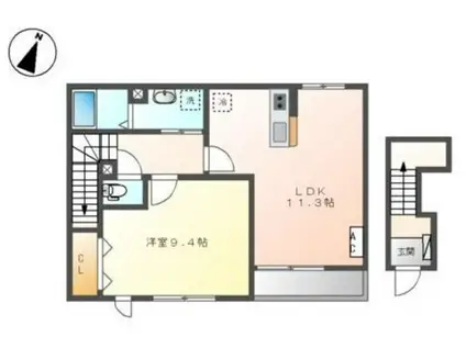 モデルナII(1LDK/2階)の間取り写真