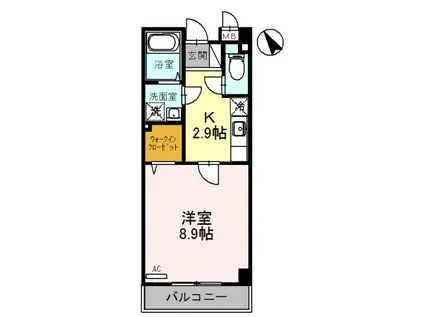 ジョイーレ(1K/2階)の間取り写真