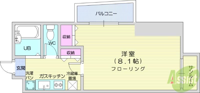K2宮町ビル(1K/2階)の間取り写真