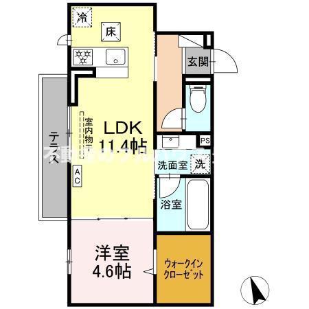 フレジェ(1LDK/1階)の間取り写真