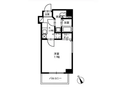 ライツェント築地(1K/4階)の間取り写真