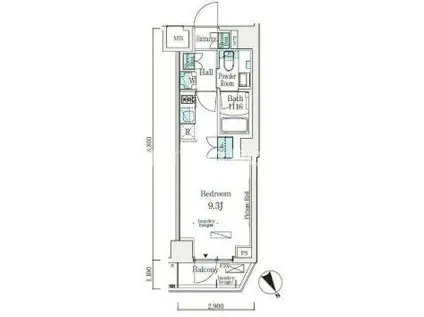 ソラニテ馬込(1K/5階)の間取り写真